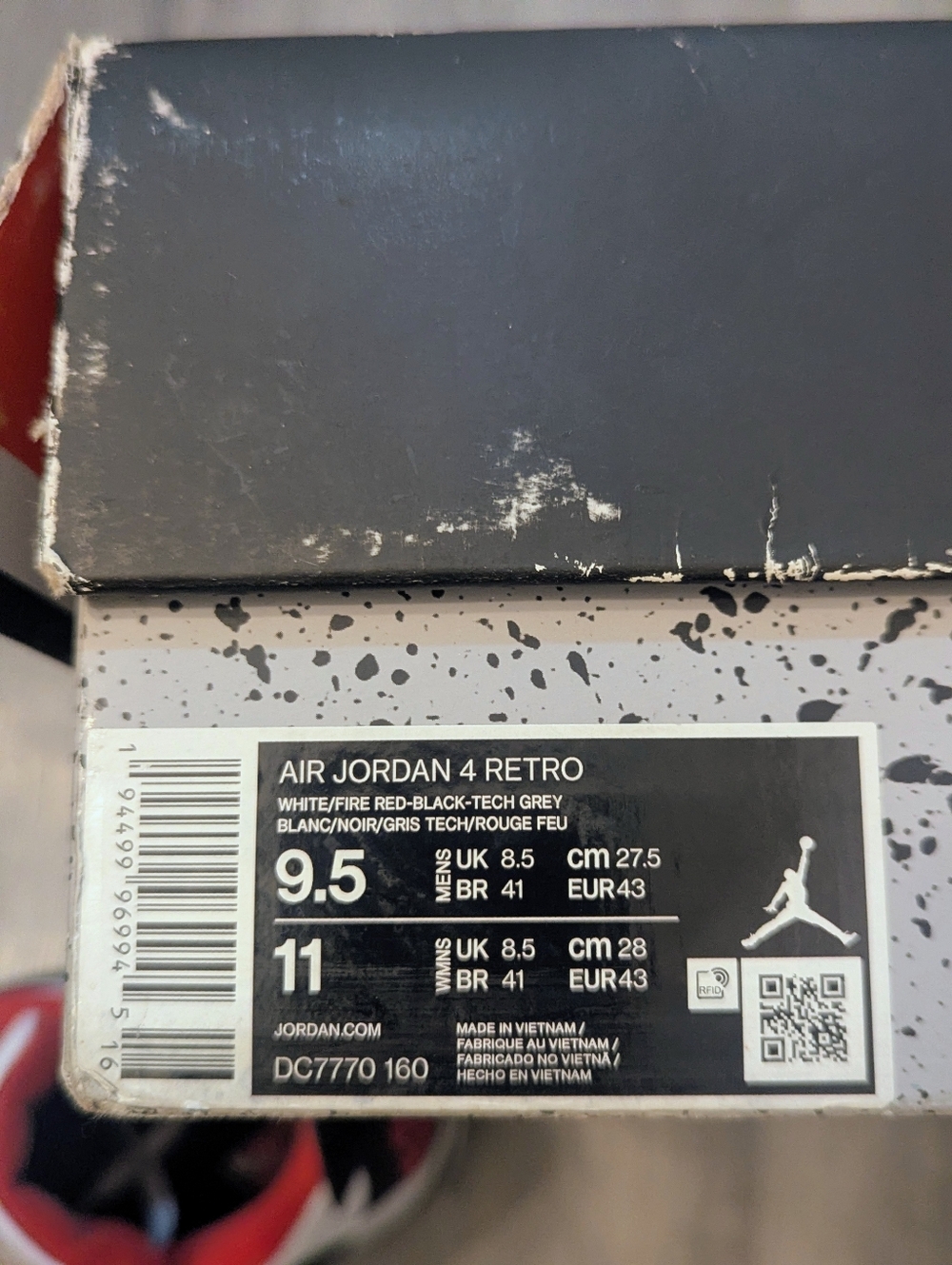 Air Jordan Retro 4 Fire Red - Picture 9 of 9